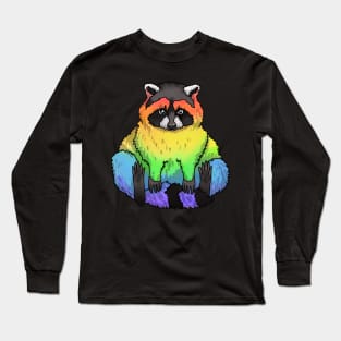Rainbow Raccoon Long Sleeve T-Shirt